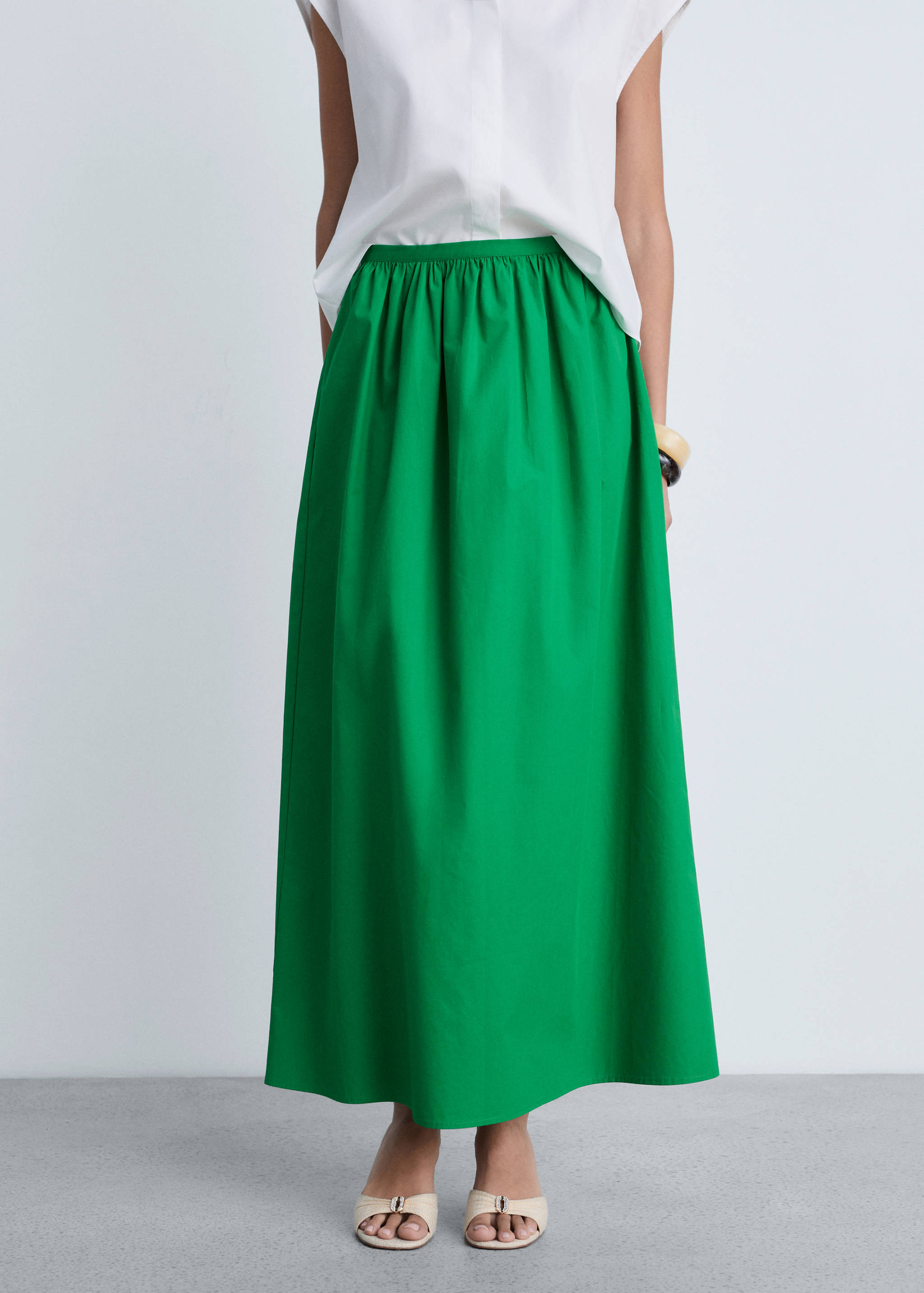 Flared cotton skirt - Medium plane