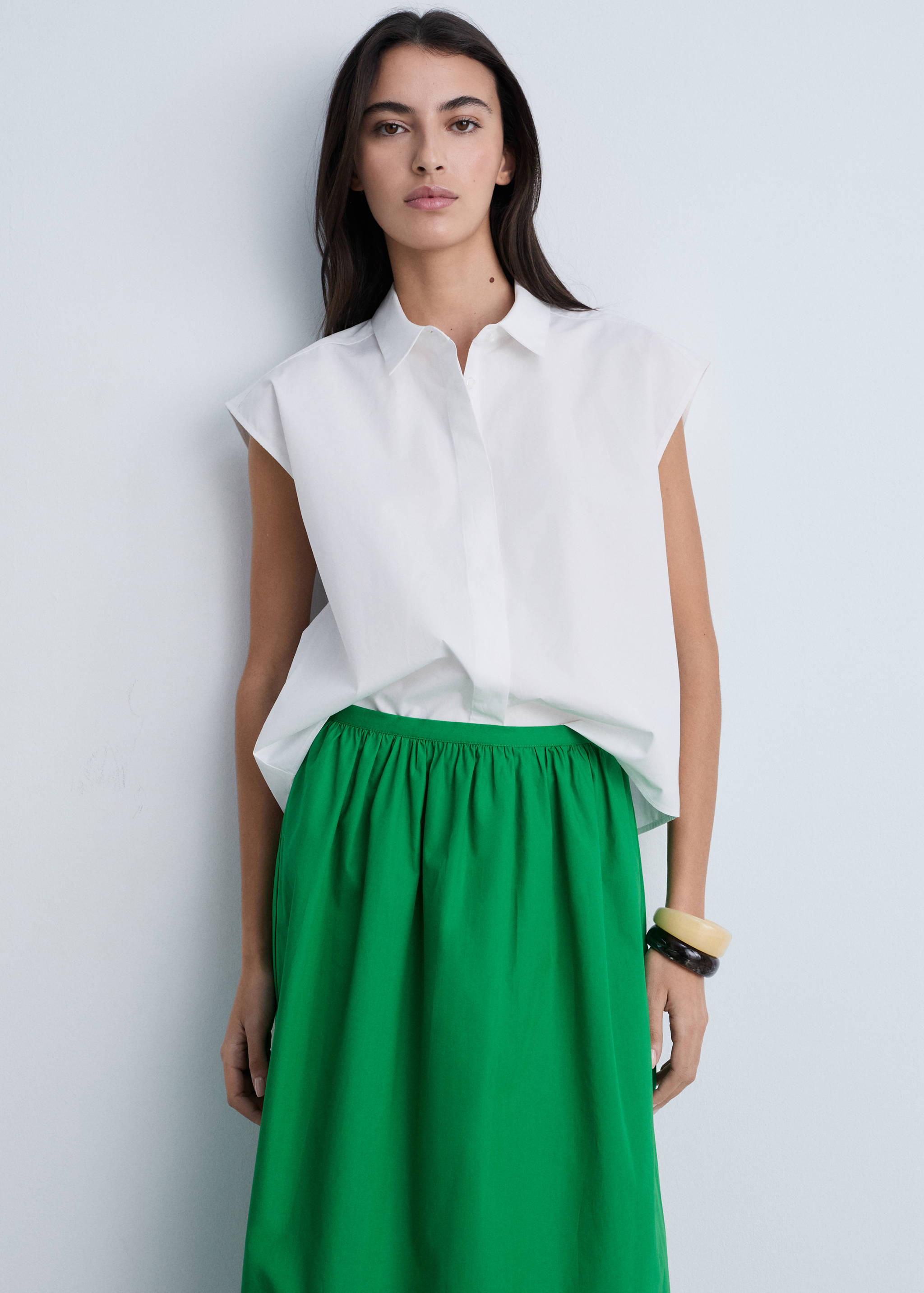 Flared cotton skirt - Details of the article 1