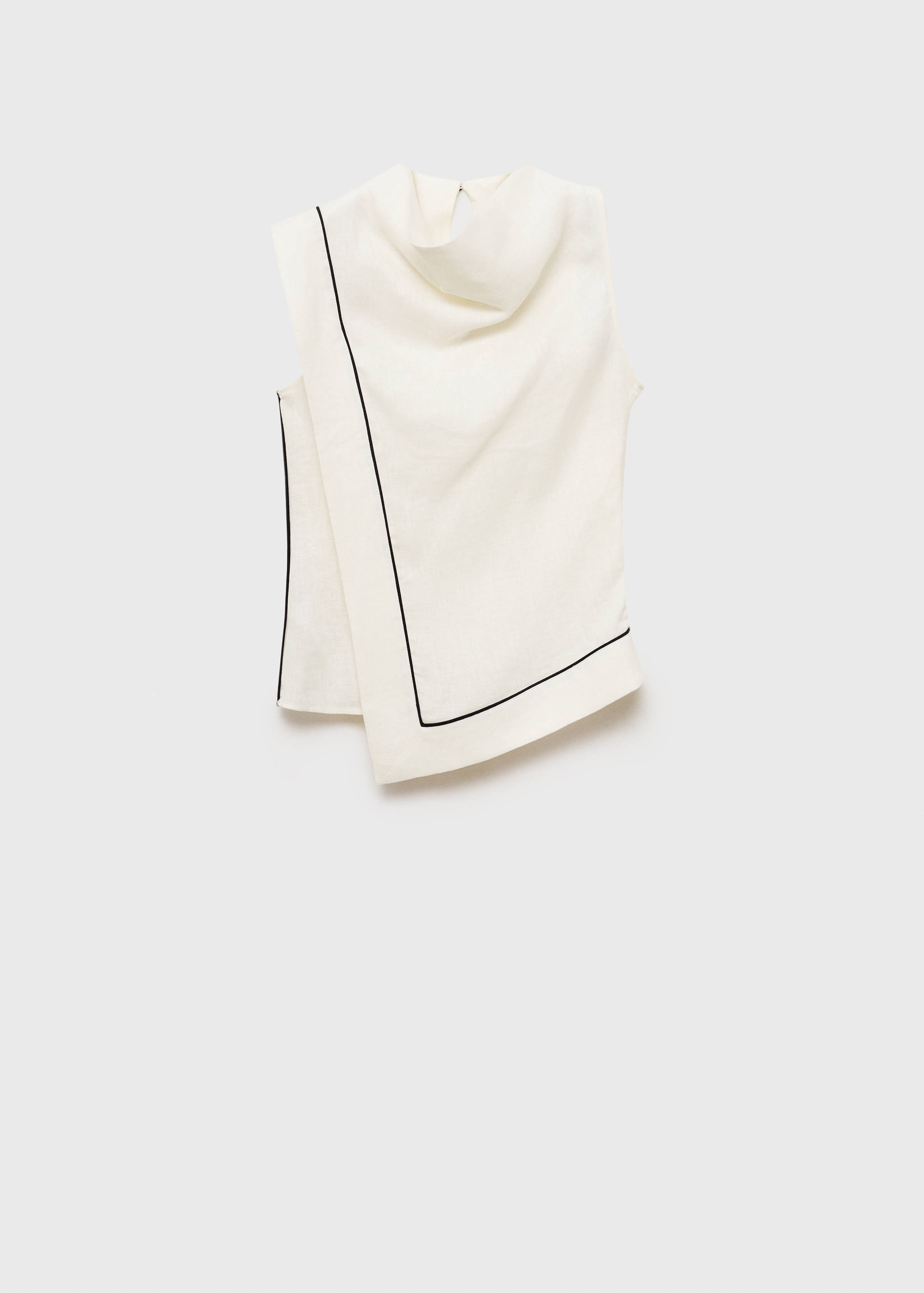 Contrasting-stripe linen blouse - Article without model