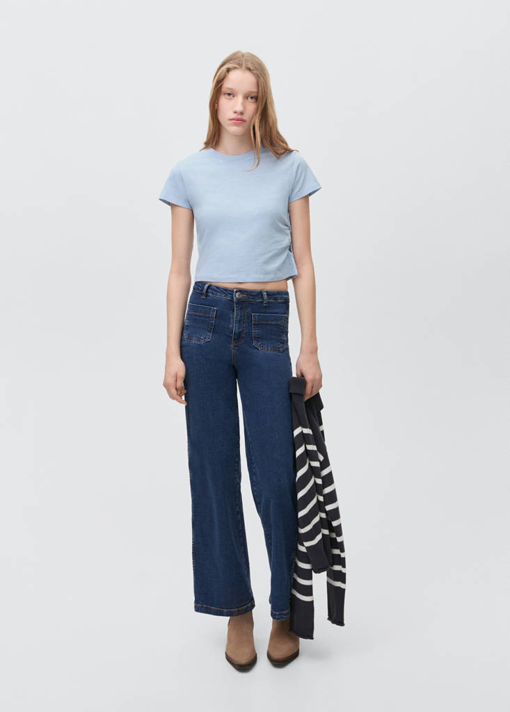 Knot detail T-shirt — Sky Blue