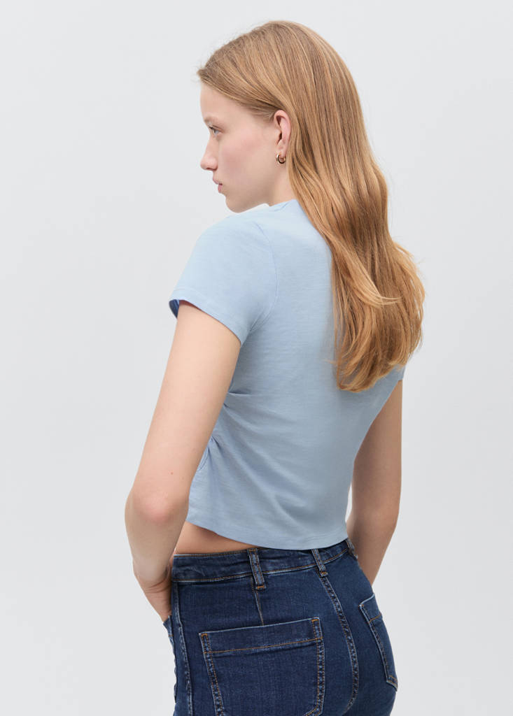 Knot detail T-shirt — Sky Blue