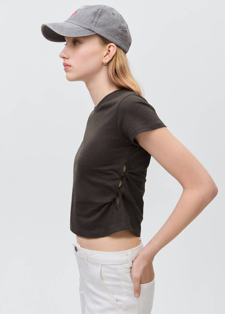 Knot detail T-shirt — Charcoal