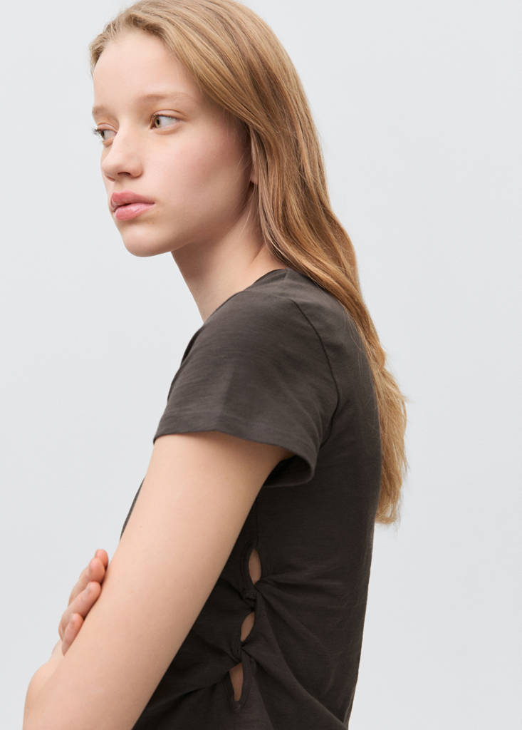 Knot detail T-shirt — Charcoal