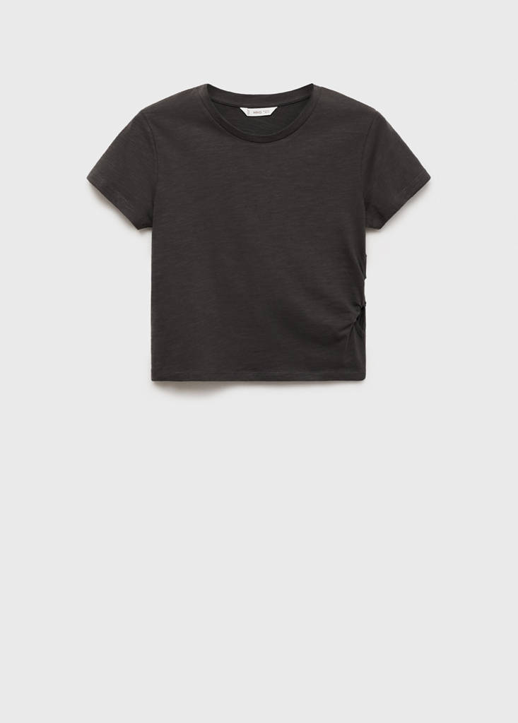 Knot detail T-shirt — Charcoal