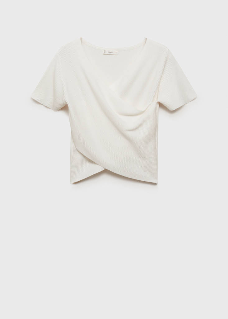 Wrap crop top — Off White