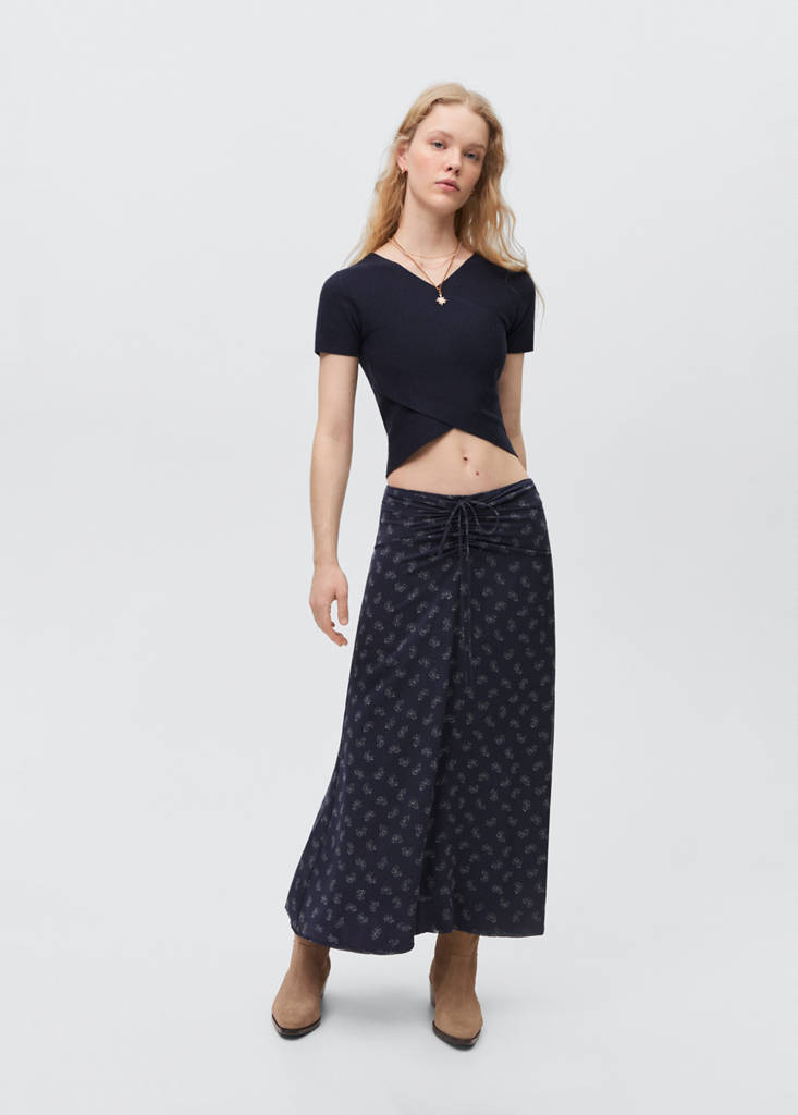 Wrap crop top — Dark Navy