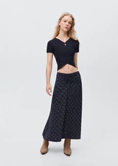 Wrap crop top — Dark Navy 2