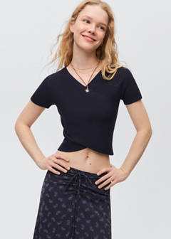Wrap crop top — Dark Navy 1