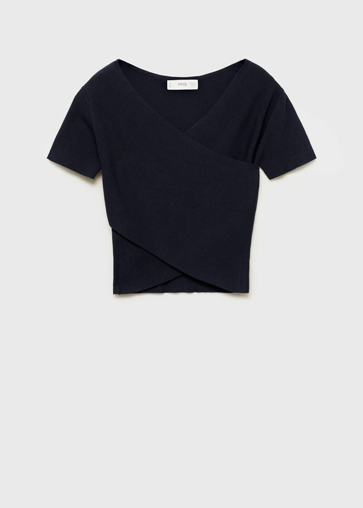 Wrap crop top — Dark Navy