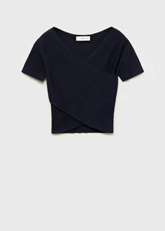 Wrap crop top — Dark Navy 3