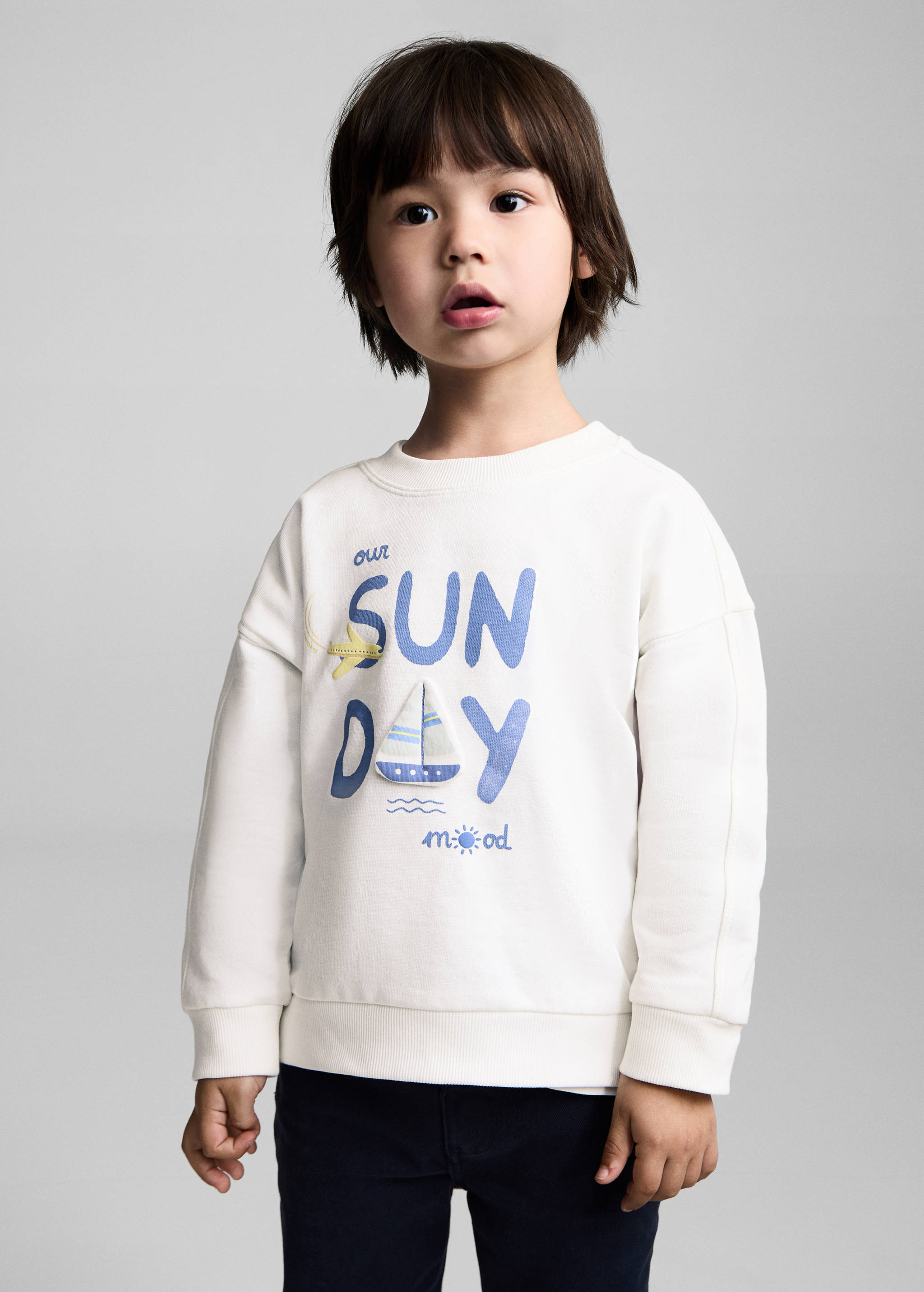 Sudadera mensaje estampado - Plano medio