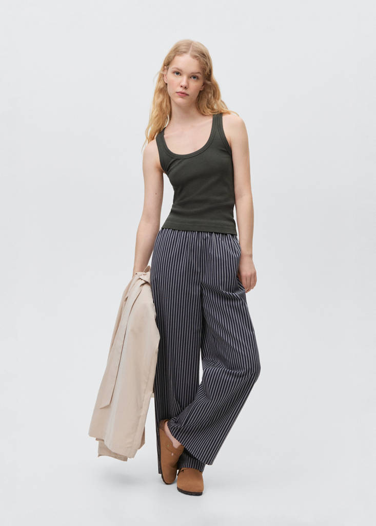 Ribbed top — Charcoal