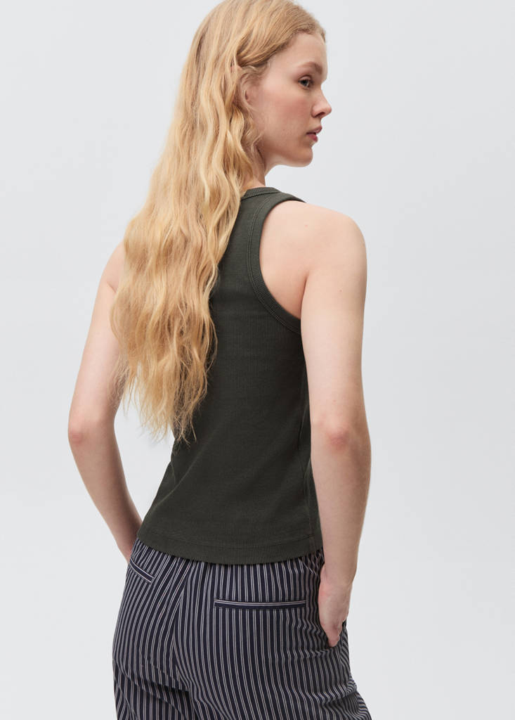 Ribbed top — Charcoal
