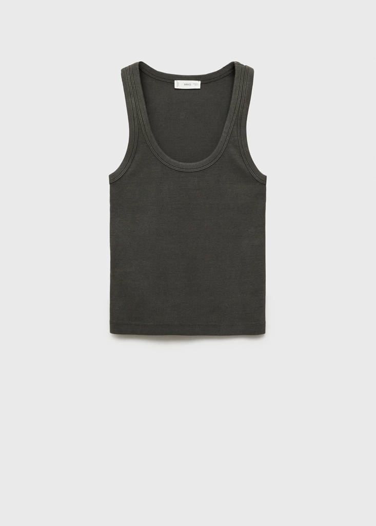 Ribbed top — Charcoal