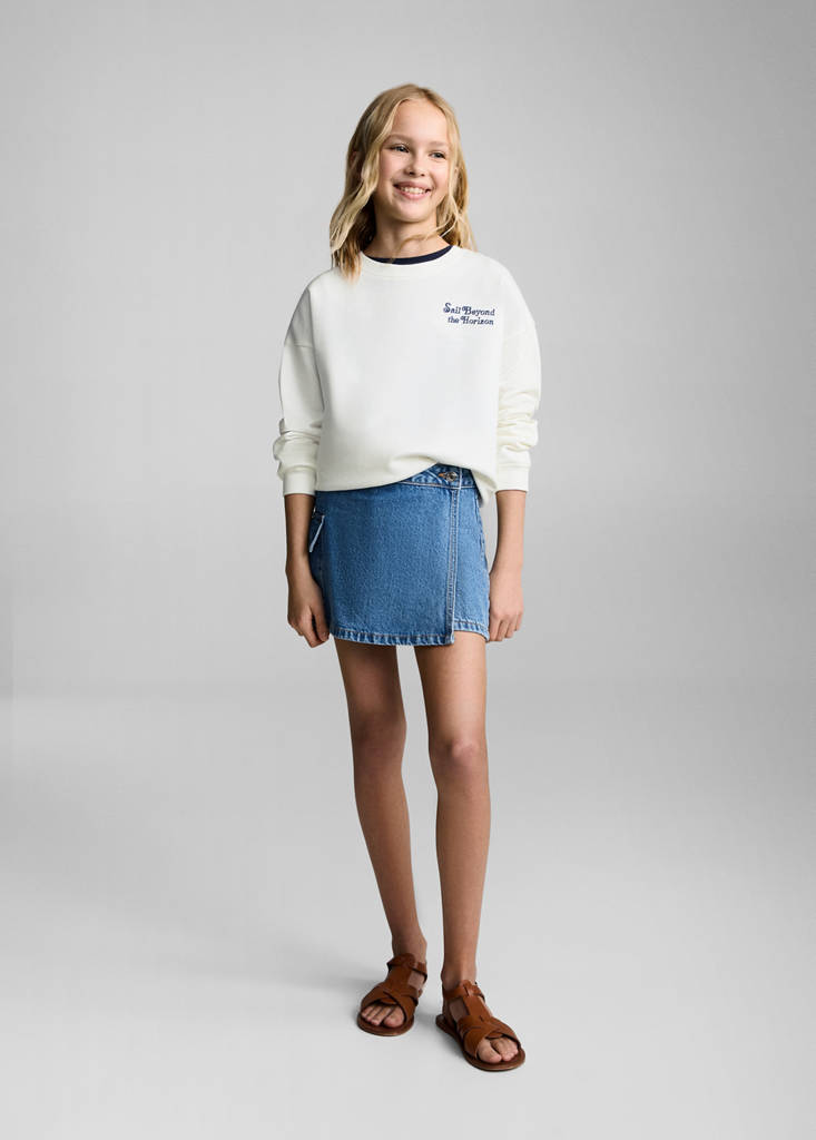 Message cotton sweatshirt — Off White