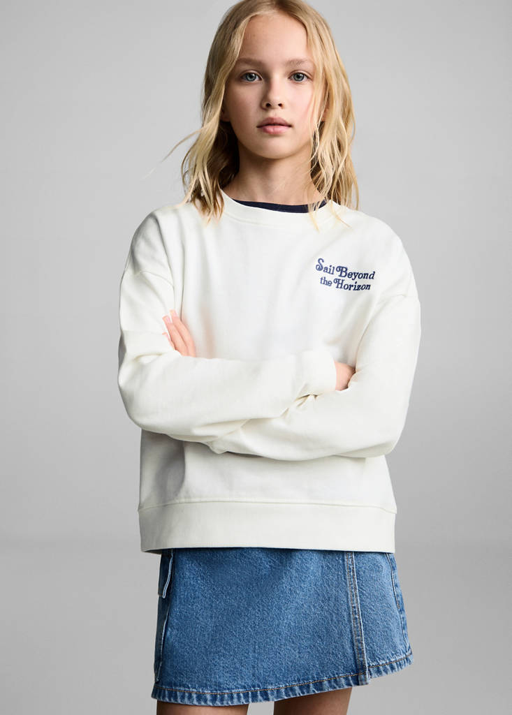 Message cotton sweatshirt — Off White