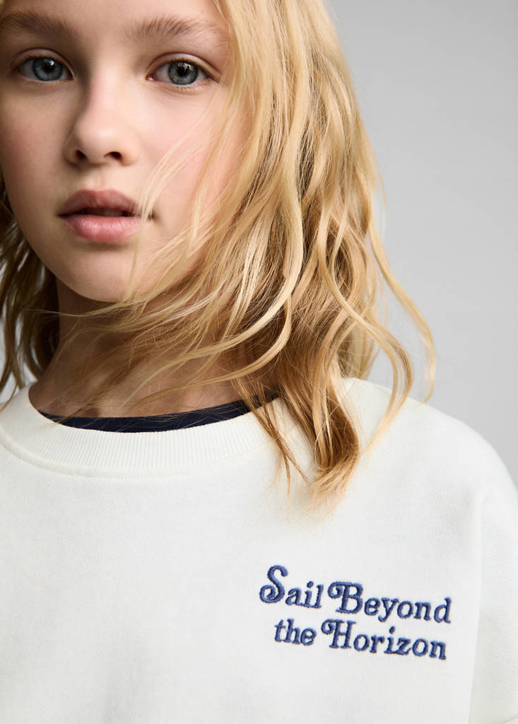 Message cotton sweatshirt — Off White