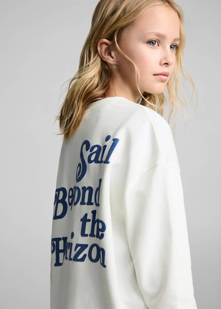 Message cotton sweatshirt — Off White