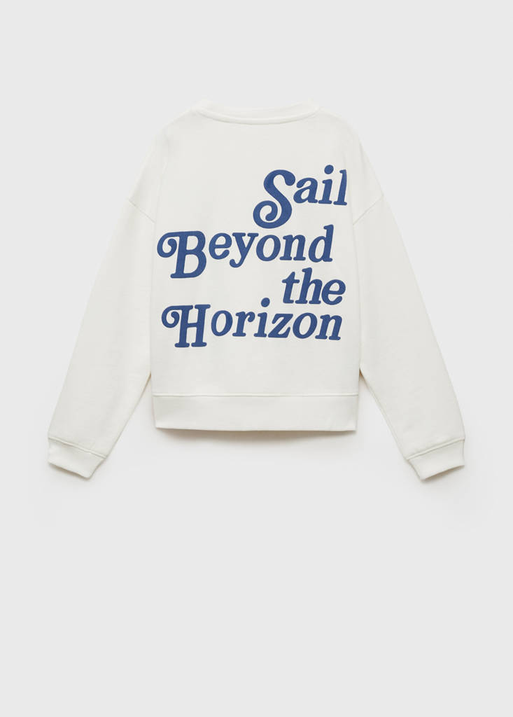 Message cotton sweatshirt — Off White