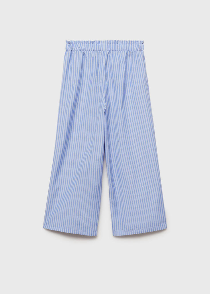 Striped cotton trousers — Blue