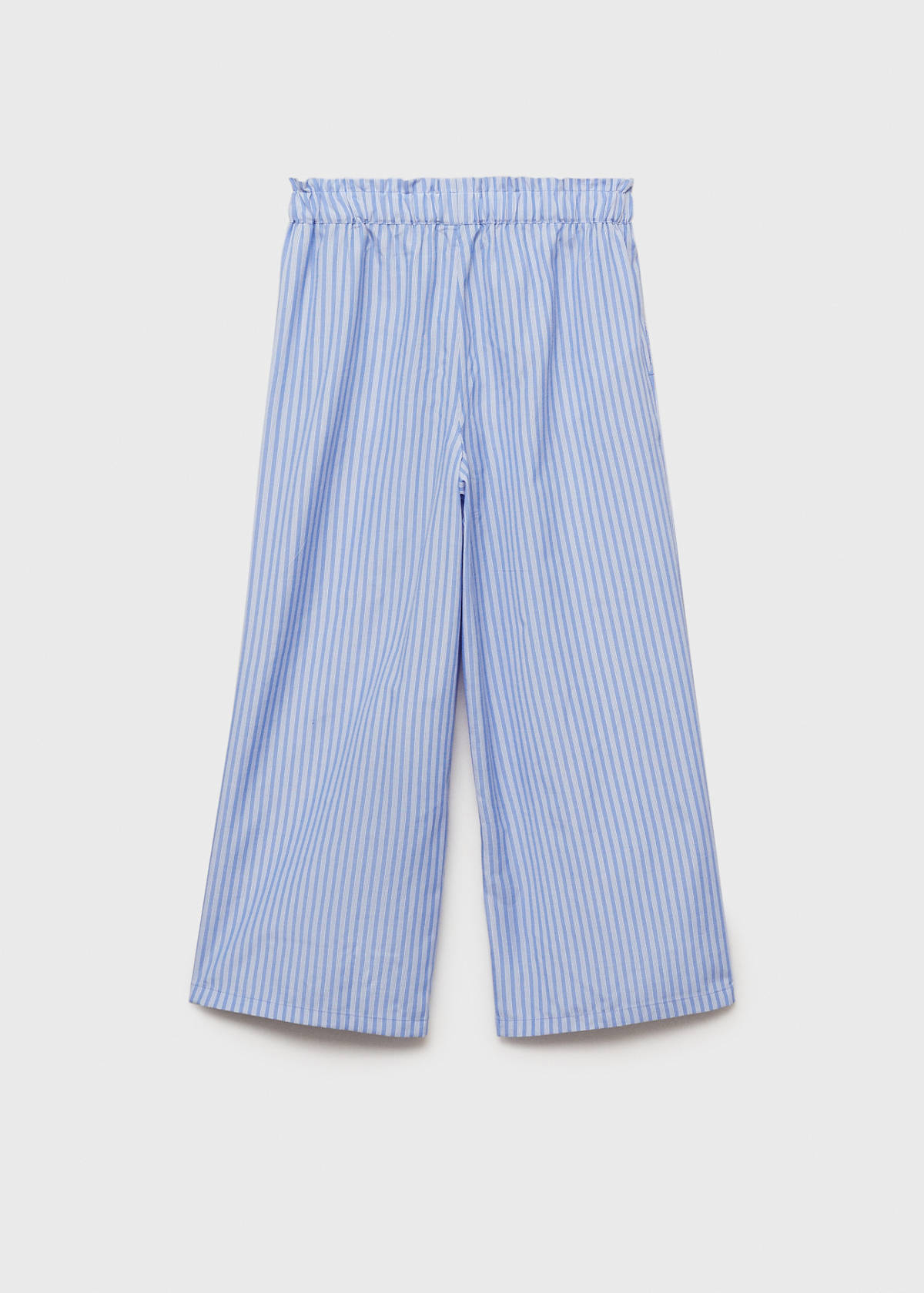 Striped cotton trousers — Blue