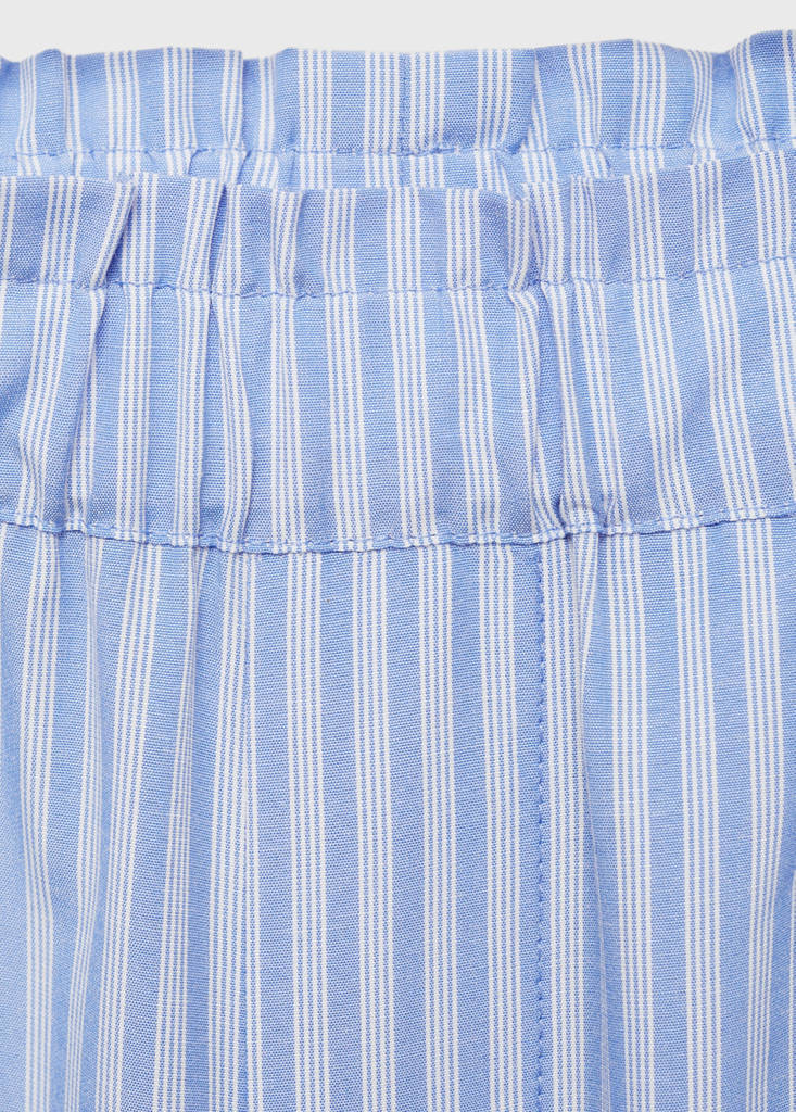 Striped cotton trousers — Blue