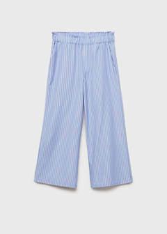 Striped cotton trousers — Blue 3