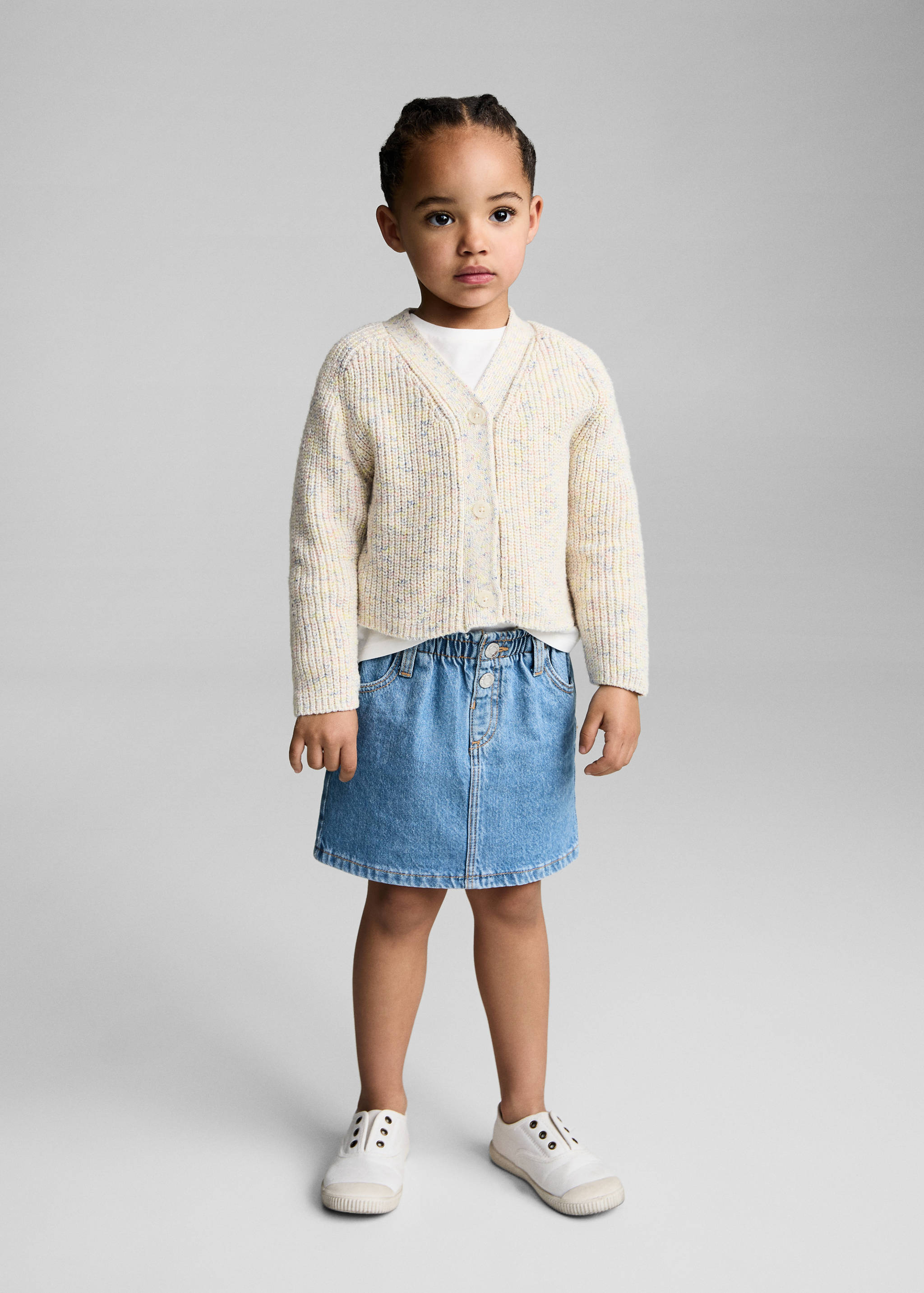 Flecked knit cardigan - General plane