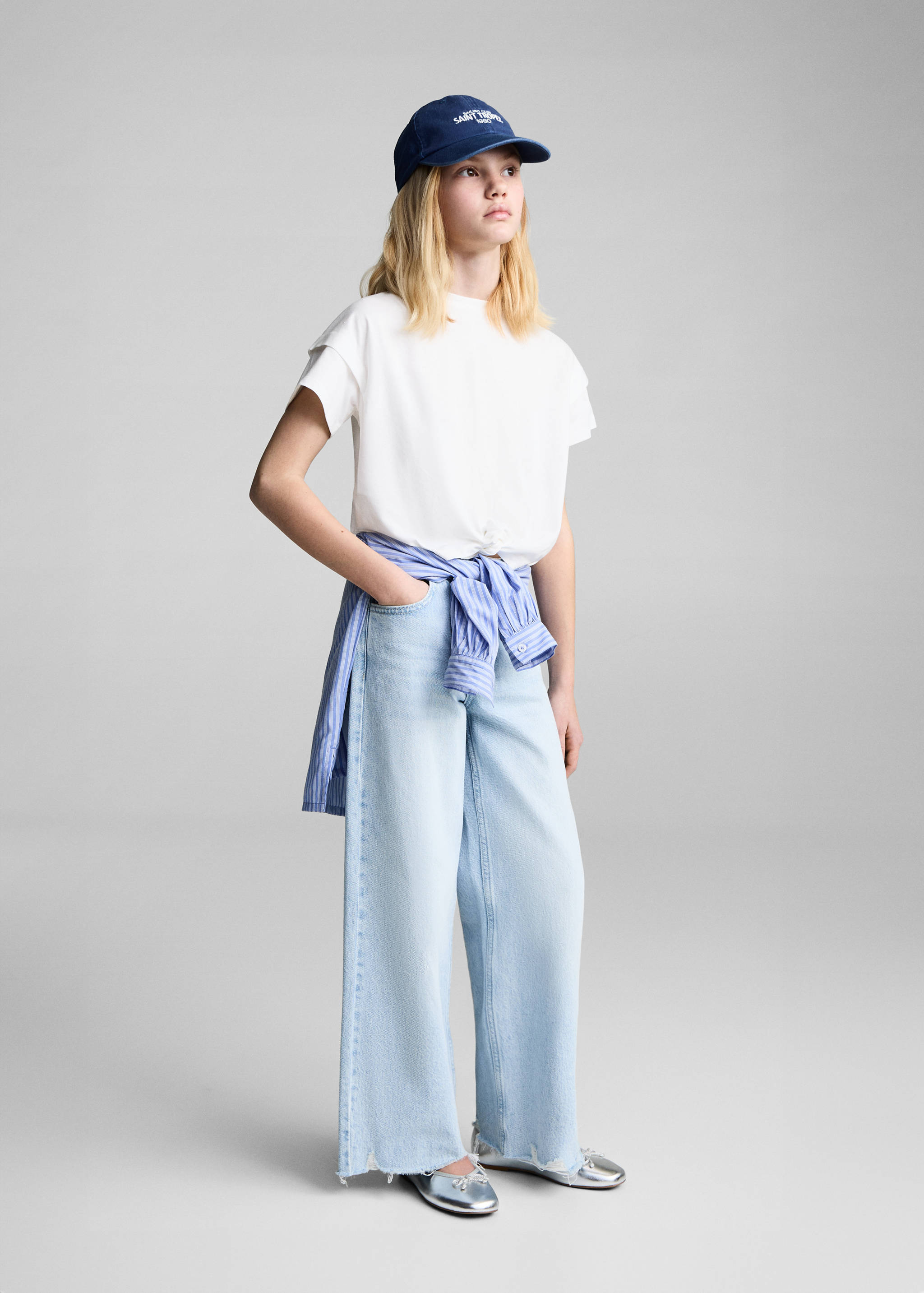 Cotton t-shirt with knot detail - General plane