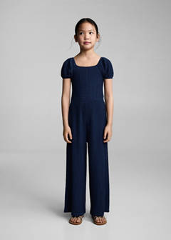 Textured long jumpsuit — Night Blue 2