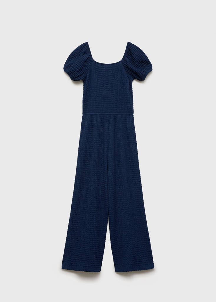 Textured long jumpsuit — Night Blue