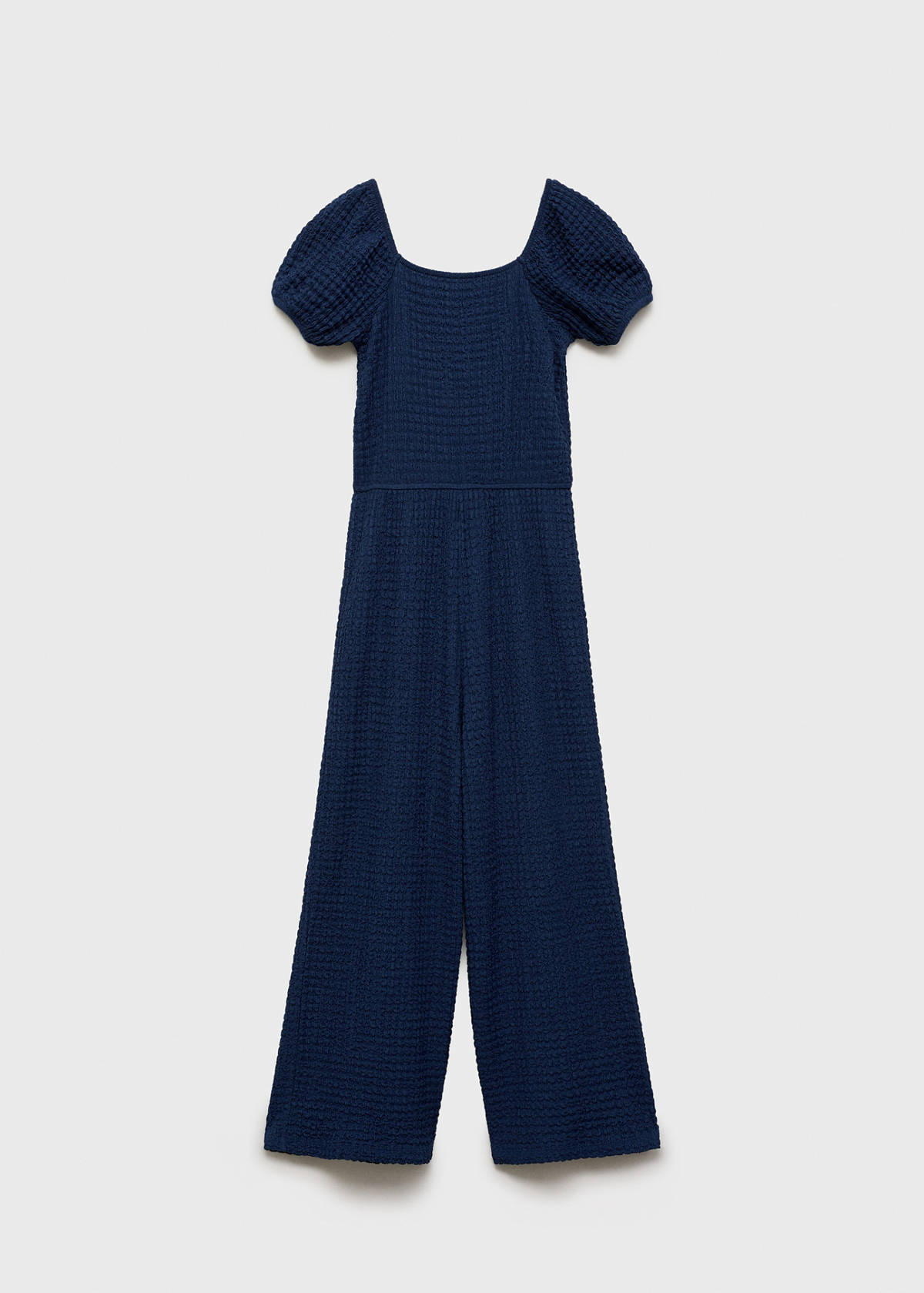Textured long jumpsuit — Night Blue