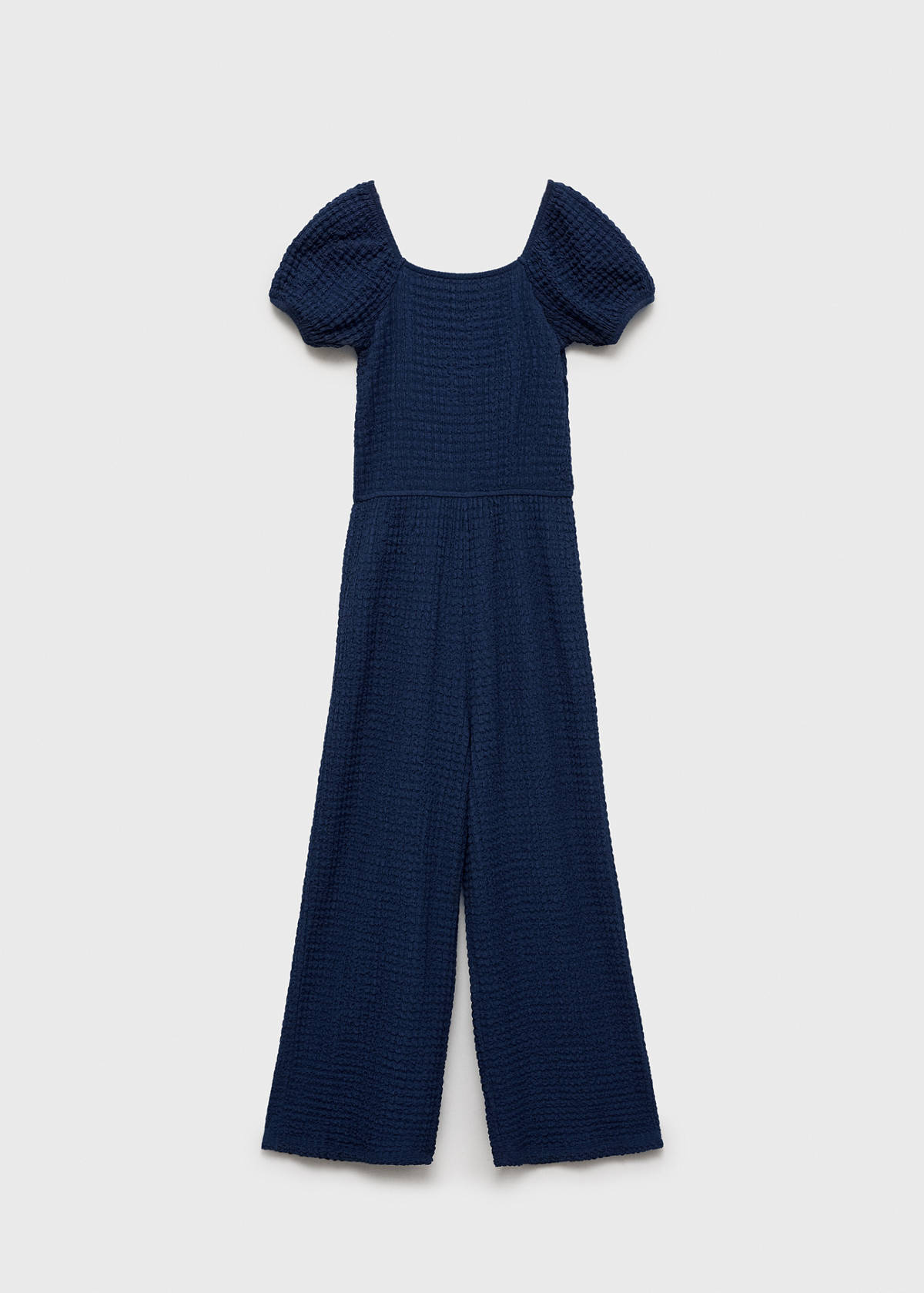 Textured long jumpsuit — Night Blue