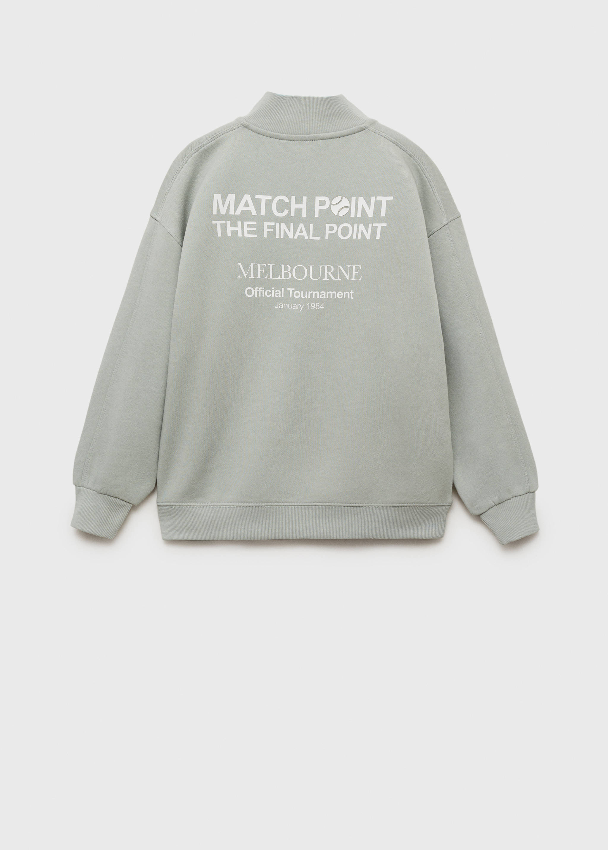 Cotton sweatshirt zipper - Reverse of the article
