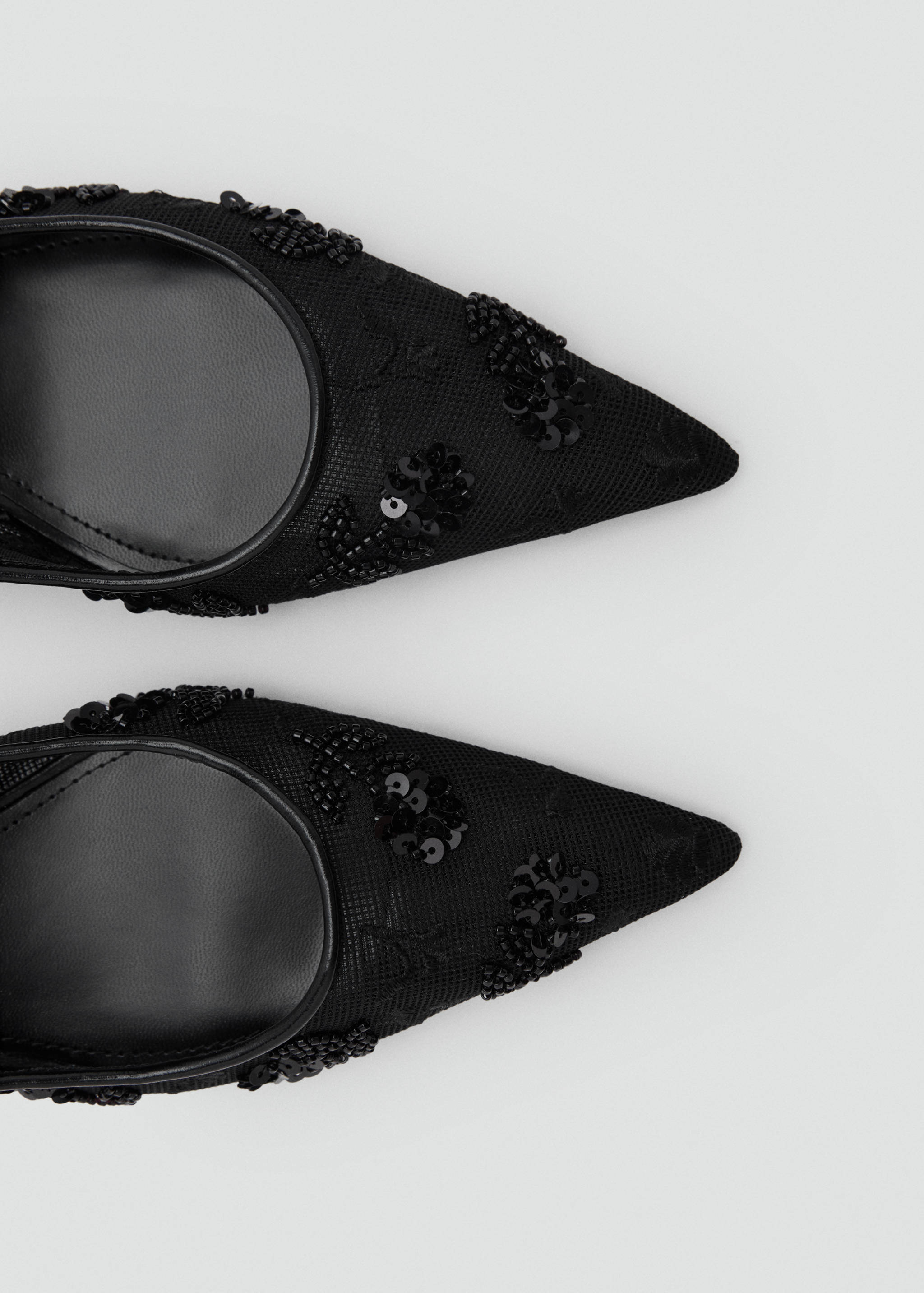 스팽글 자수 메시 키튼 힐 슈즈 - 상품 내역: 1