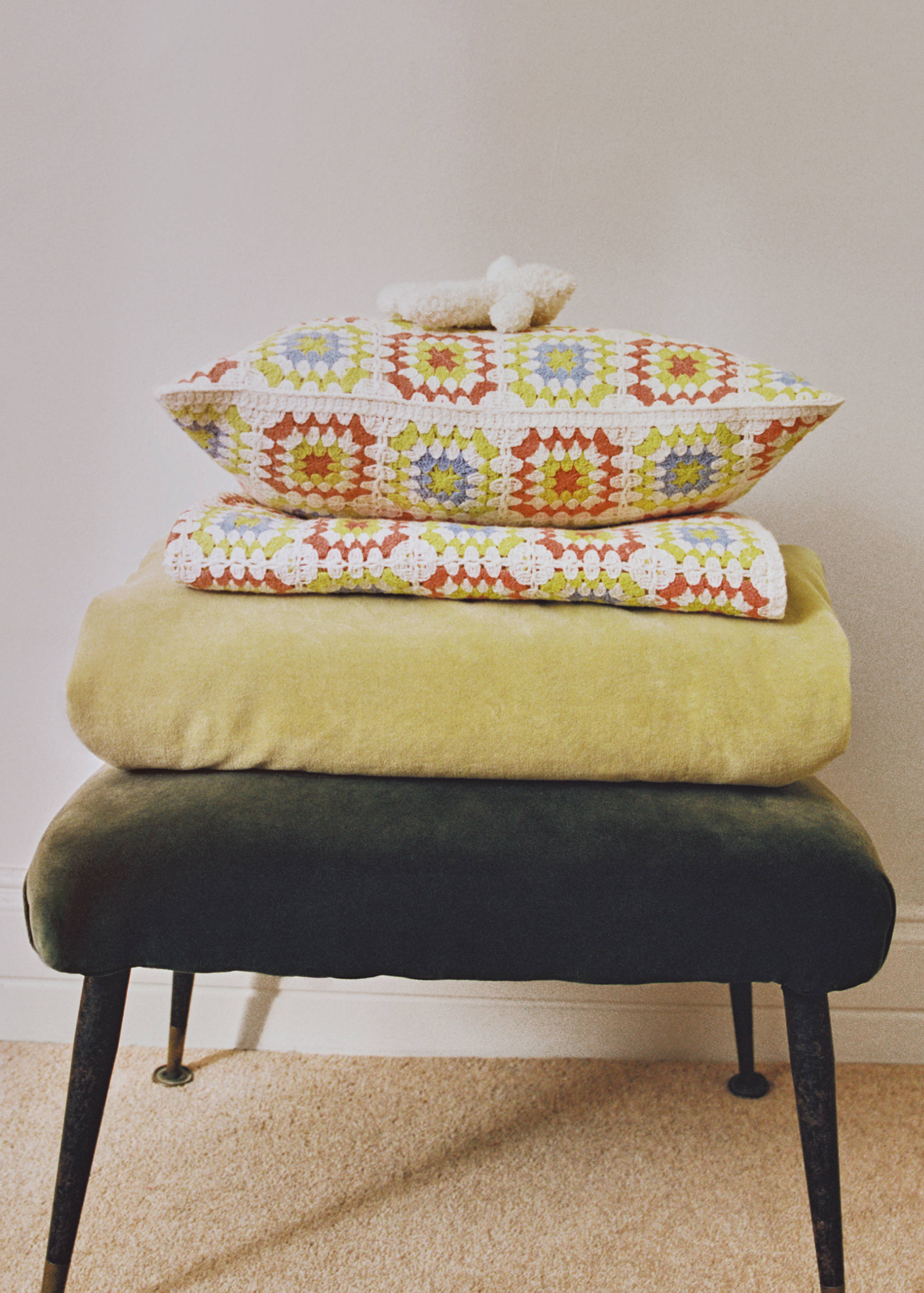 Garment-dyed velvet cotton bedspread for cot - Details of the article 6