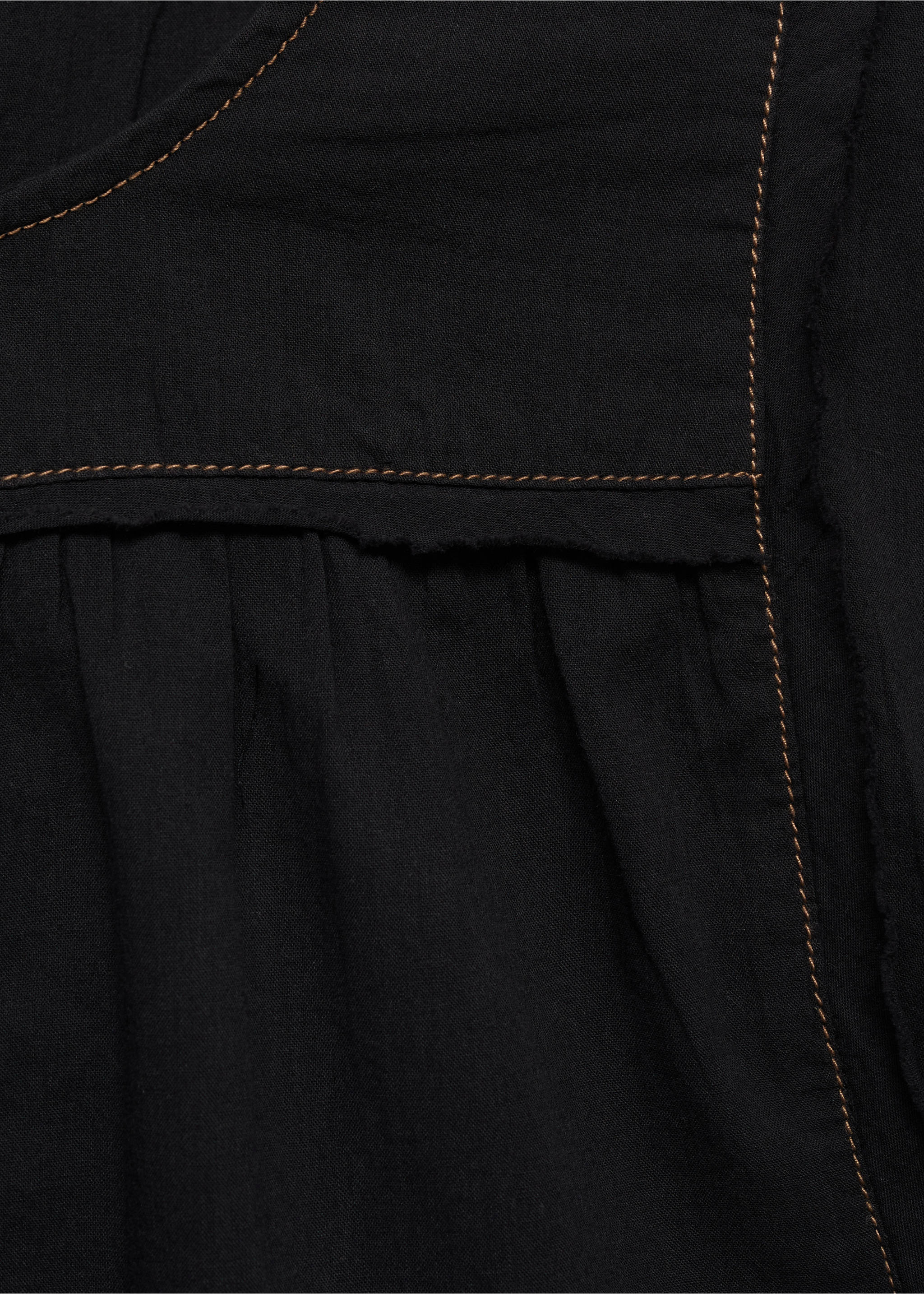 Decorative seam blouse - Details of the article 0, Black. Ref: 87035727-00.
