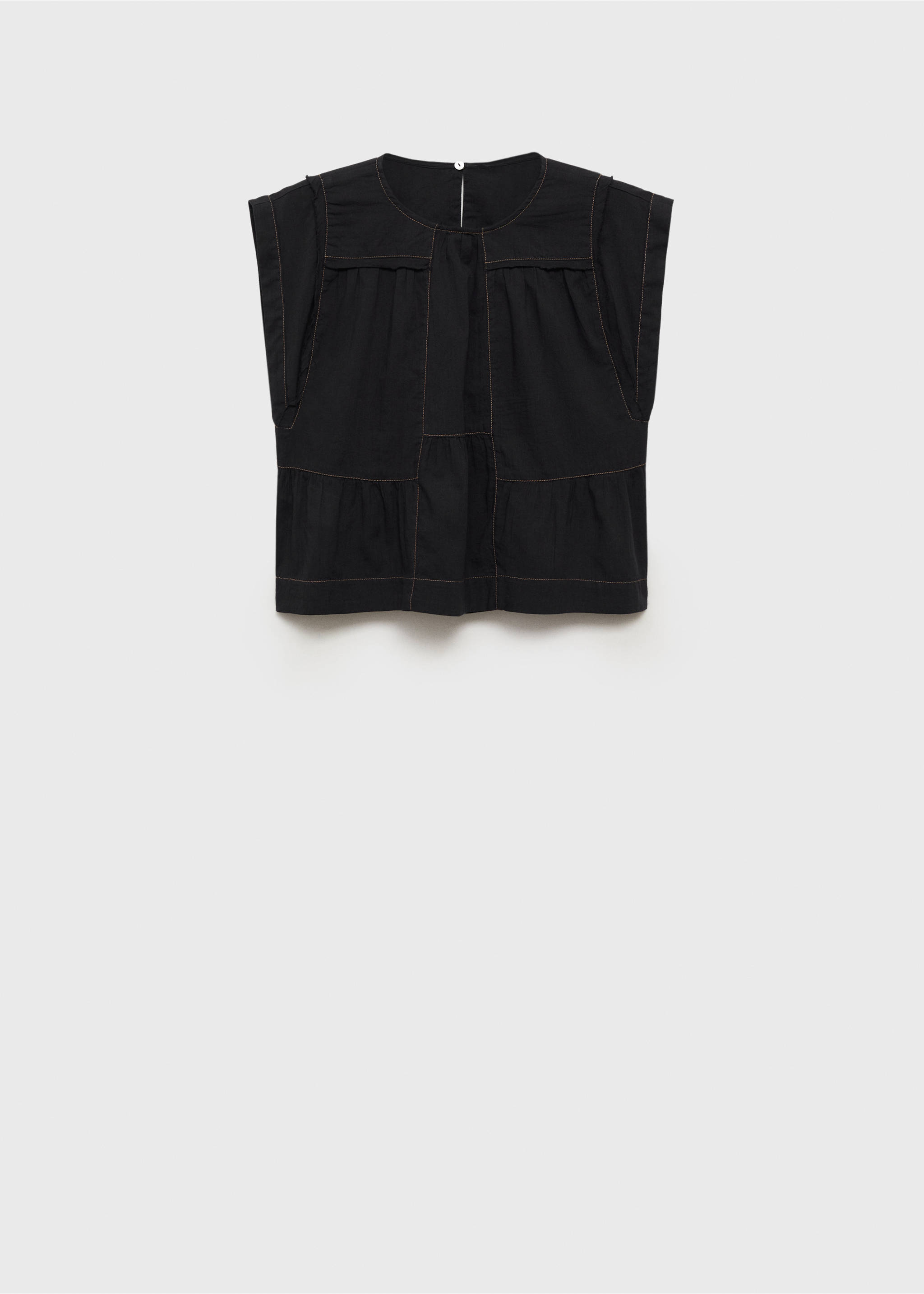 Decorative seam blouse - Article without model, Black. Ref: 87035727-00.