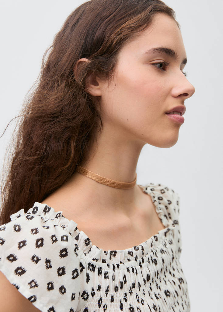 Ruffles printed blouse — Off White