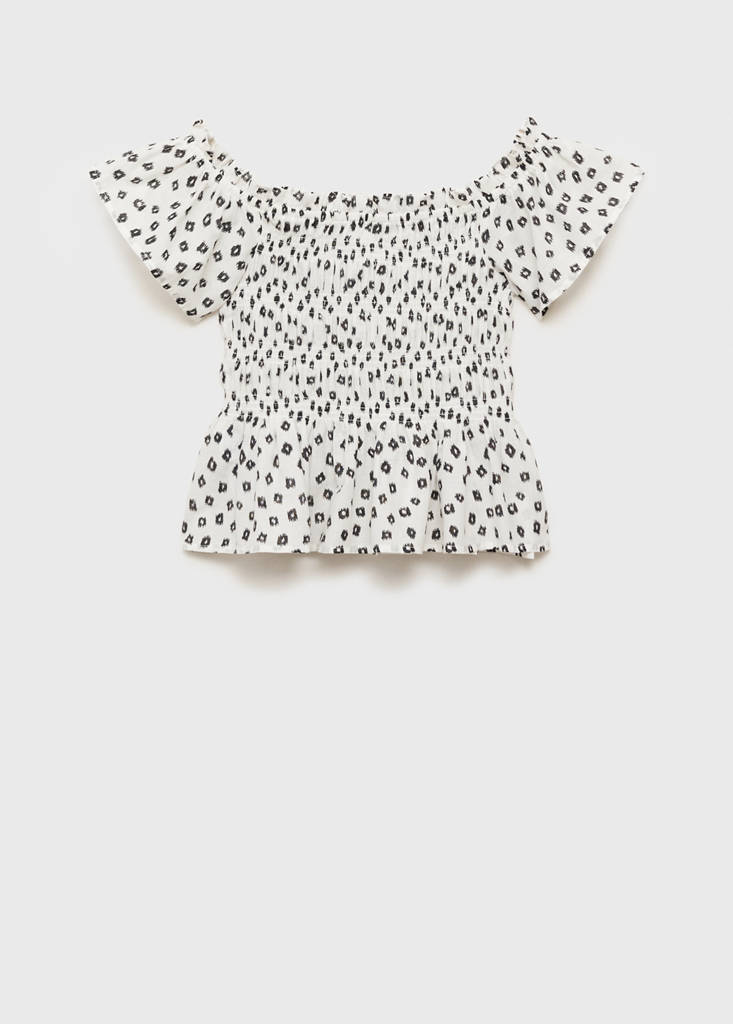 Ruffles printed blouse — Off White