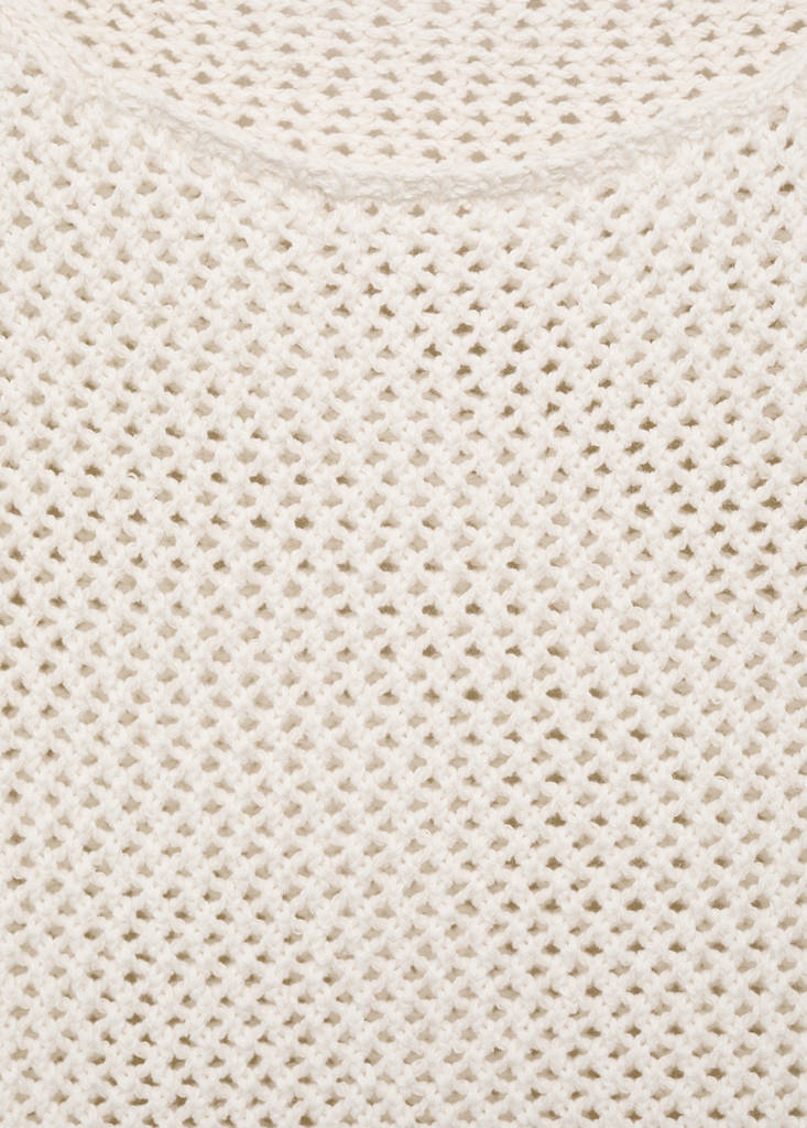Knitted top with contrast details — Off White