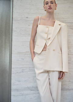 Suit waistcoat with open back — Ecru 5