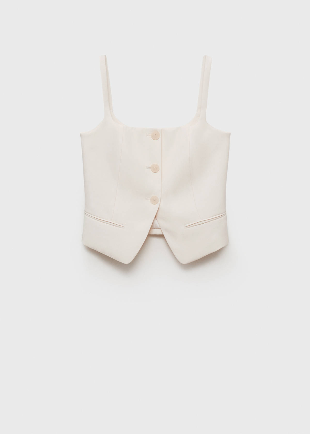 Suit waistcoat with open back — Ecru