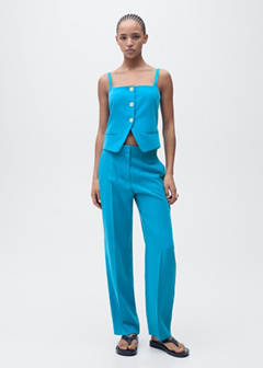 Suit waistcoat with open back — Blue 2
