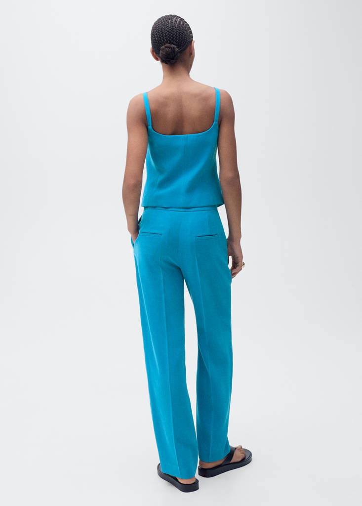 Suit waistcoat with open back — Blue