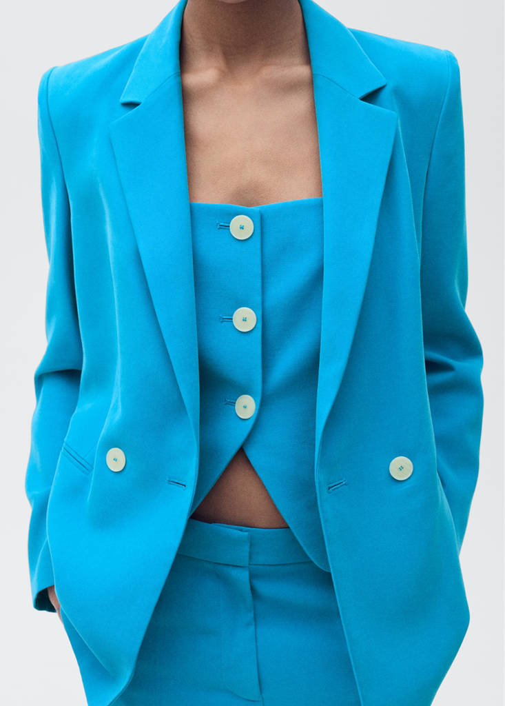 Suit waistcoat with open back — Blue