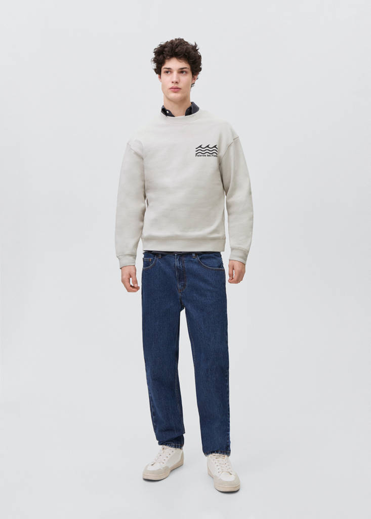Printed cotton sweatshirt — Grey