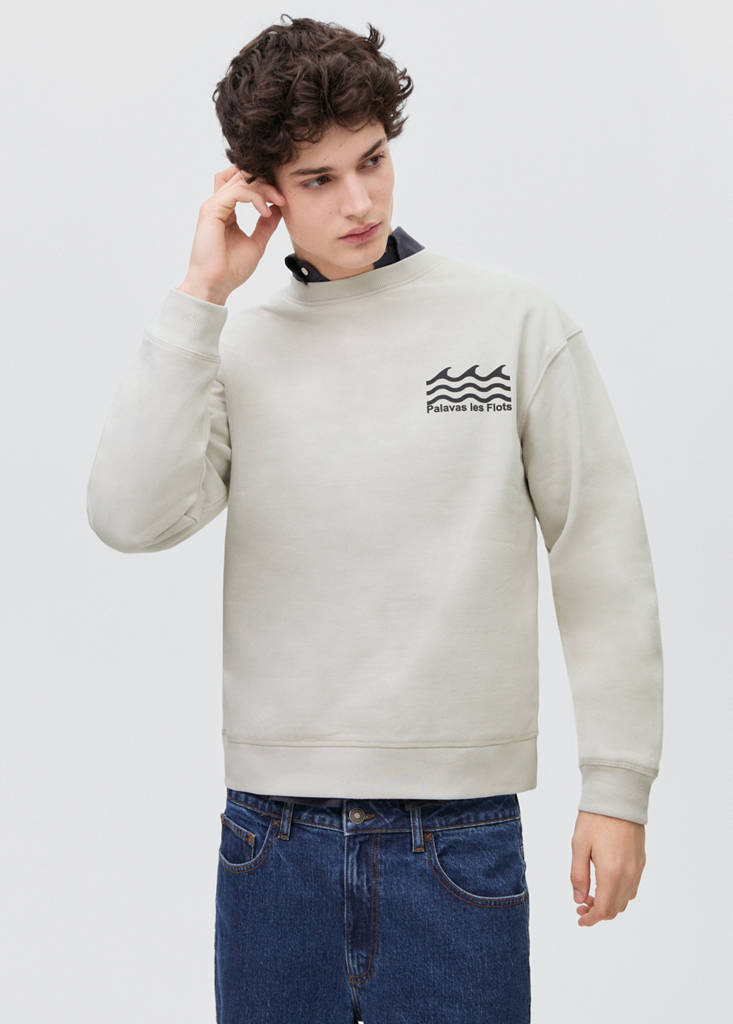 Printed cotton sweatshirt — Grey