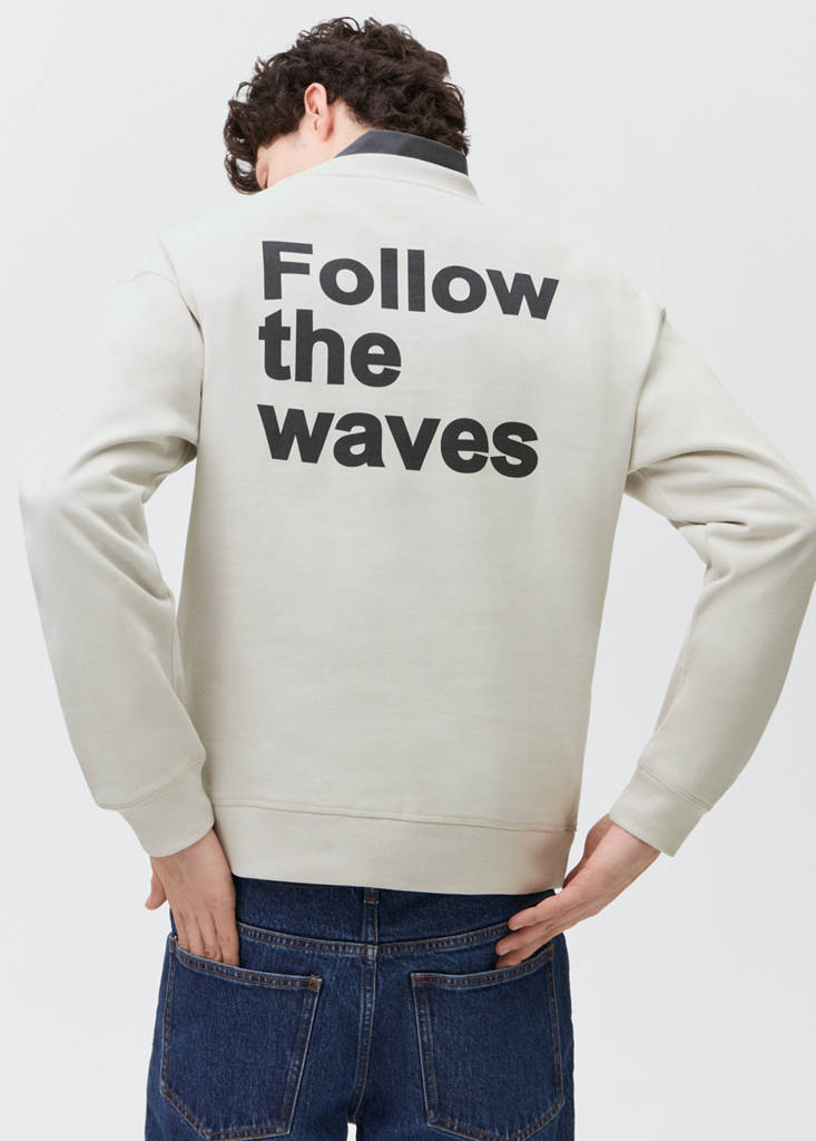 Printed cotton sweatshirt — Grey