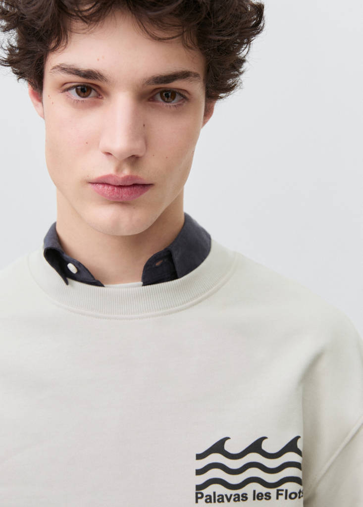 Printed cotton sweatshirt — Grey